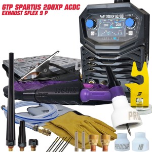 Spartus TIG 200XP acdc GTP exhaust sflex 9p